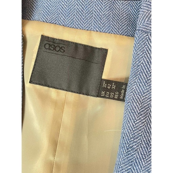 ASOS Men’s US 32" Blue Sport Coat Suit Jacket and Matching Vest 2 Button Blazer - Picture 3 of 7